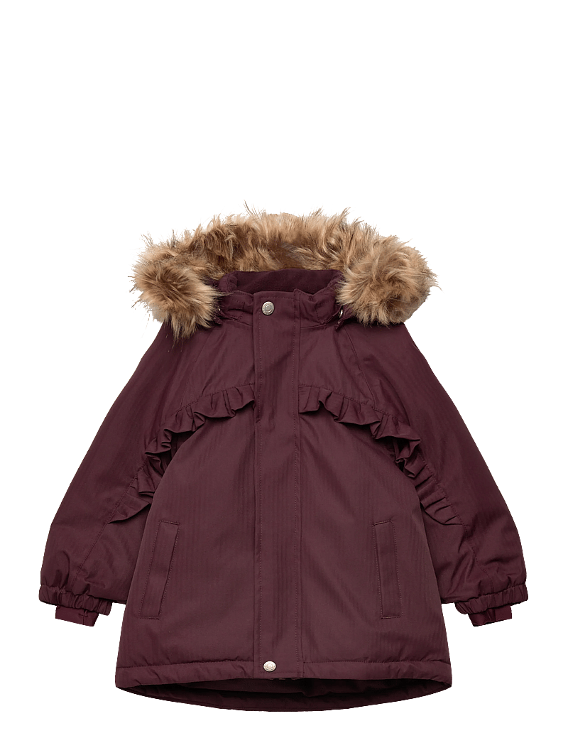 Minymo - Snow Jacket w. Fur - vestes de ski - catawba grape - 1