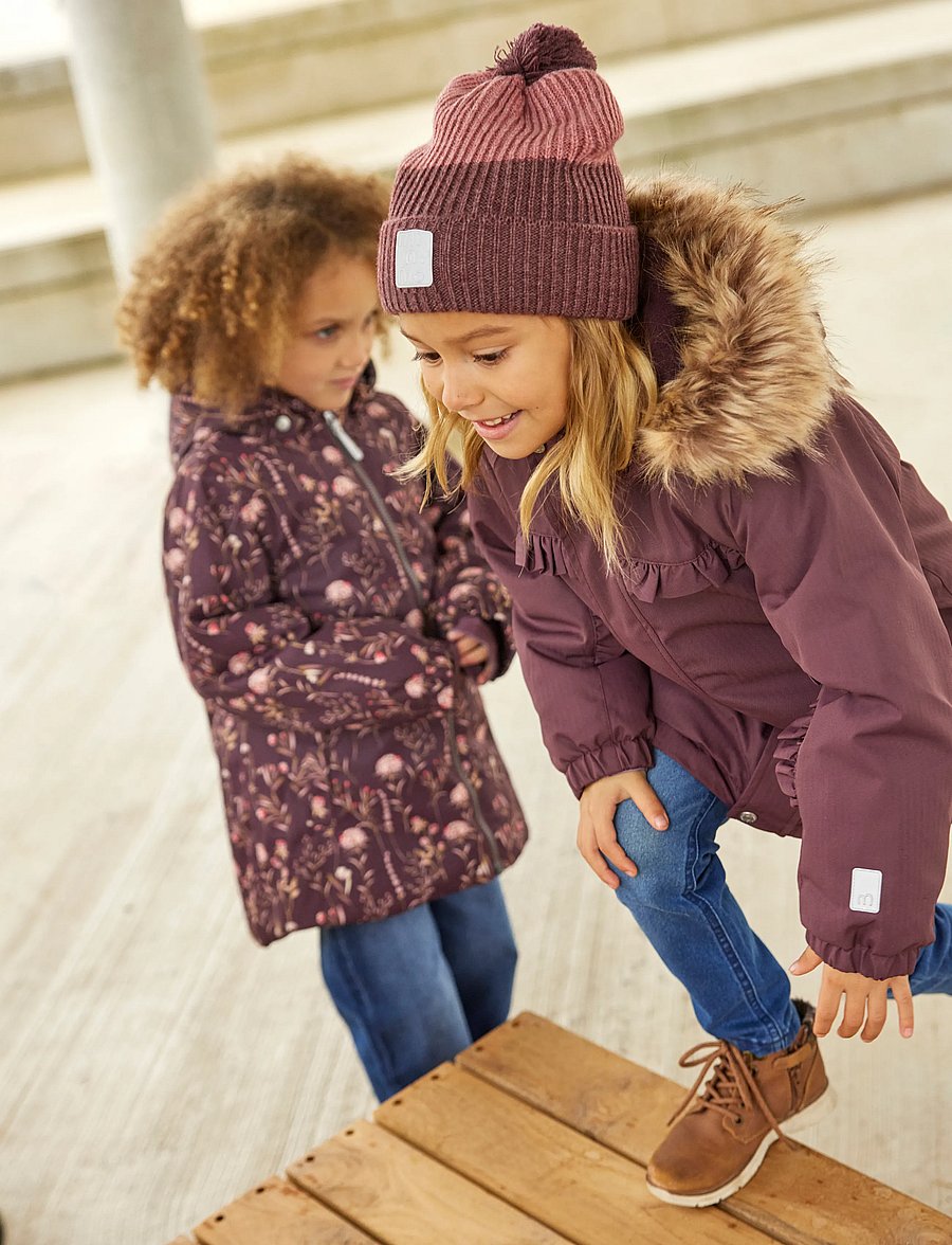 Minymo - Snow Jacket w. Fur - ski jassen - catawba grape - 0