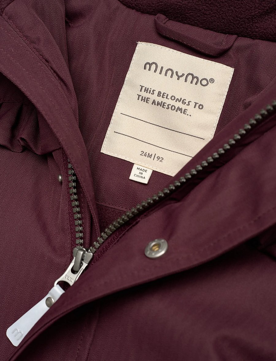 Minymo - Snow Jacket w. Fur - ski jassen - catawba grape - 5