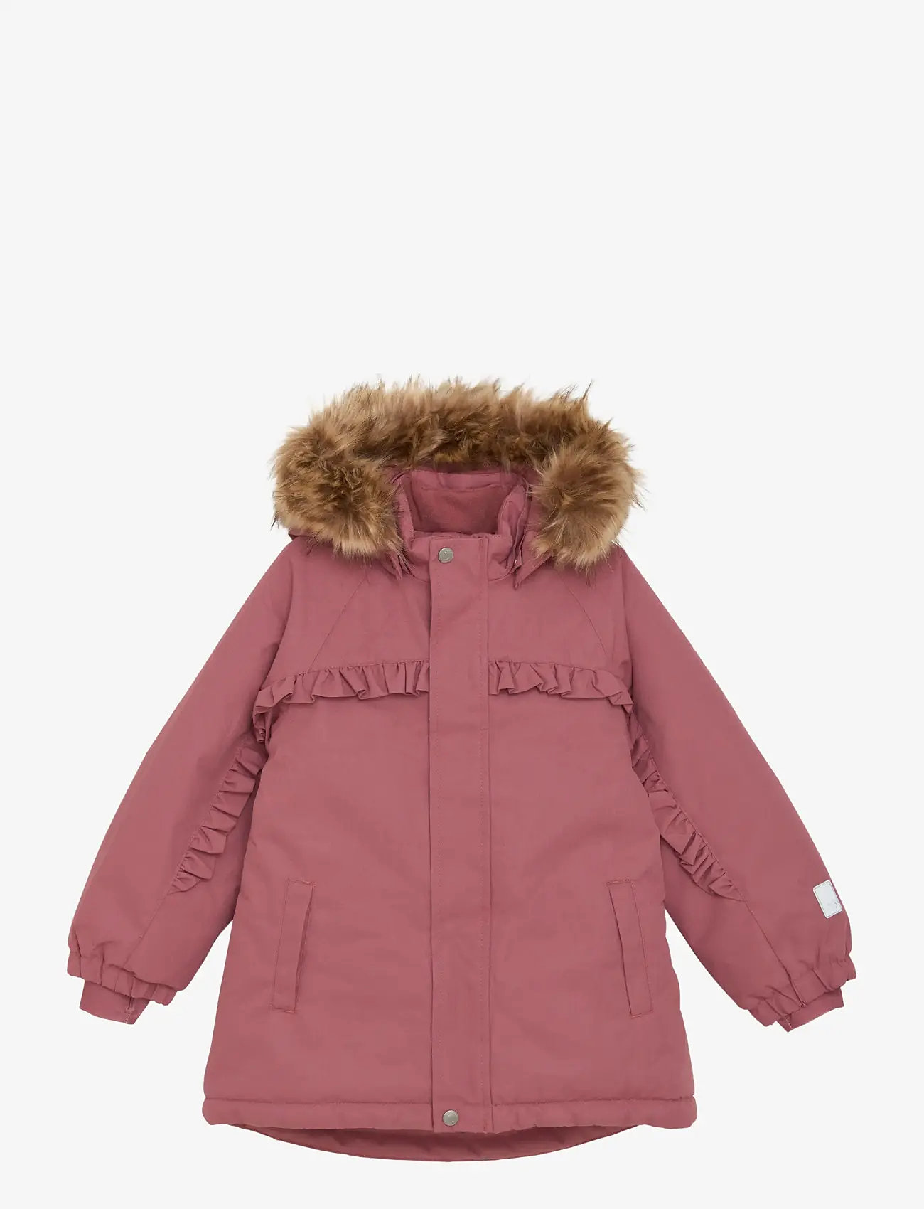 Minymo - Snow Jacket w. Fur - skidjackor - withered rose - 1