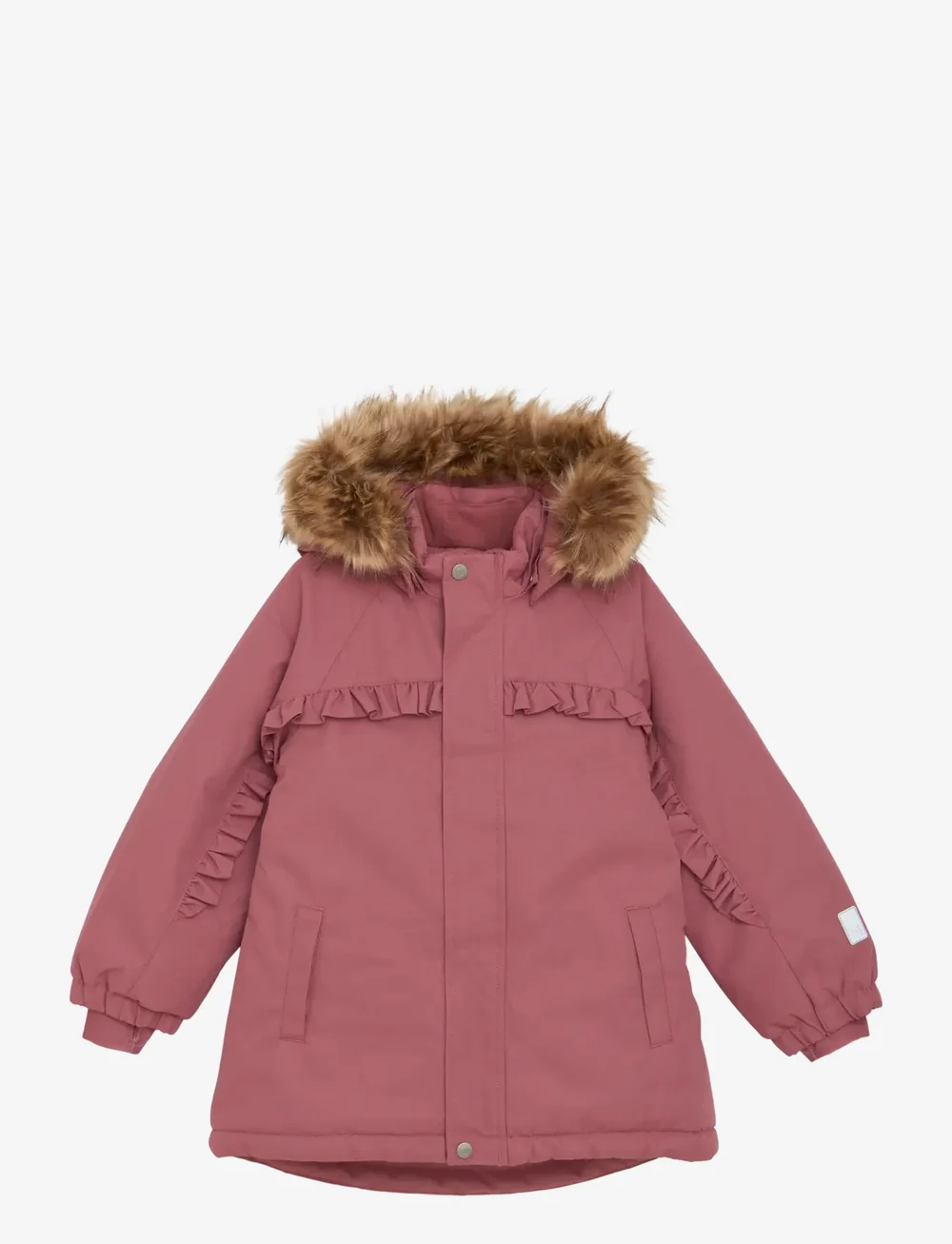 Minymo - Snow Jacket w. Fur - skijacken - withered rose - 1