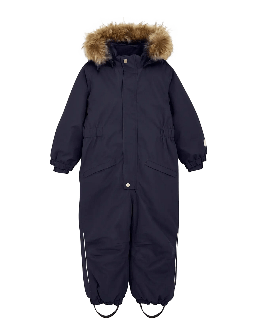 Minymo - Snow Suit w. Fur - snowsuit - parisian night - 0