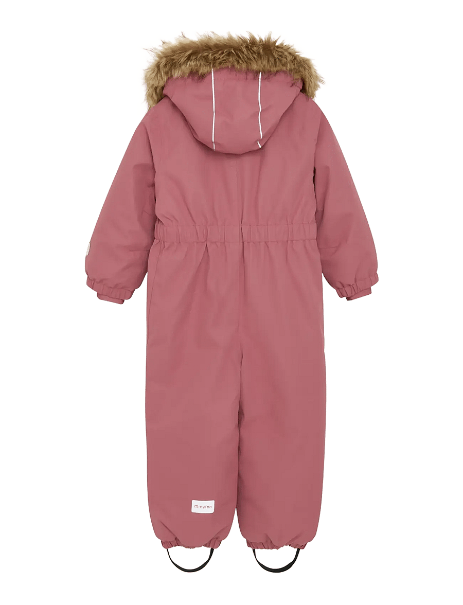 Minymo - Snow Suit w. Fur - snowsuit - withered rose - 2