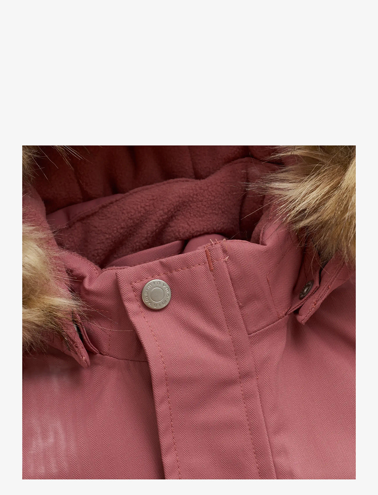 Minymo - Snow Suit w. Fur - vinteroveraller - withered rose - 4