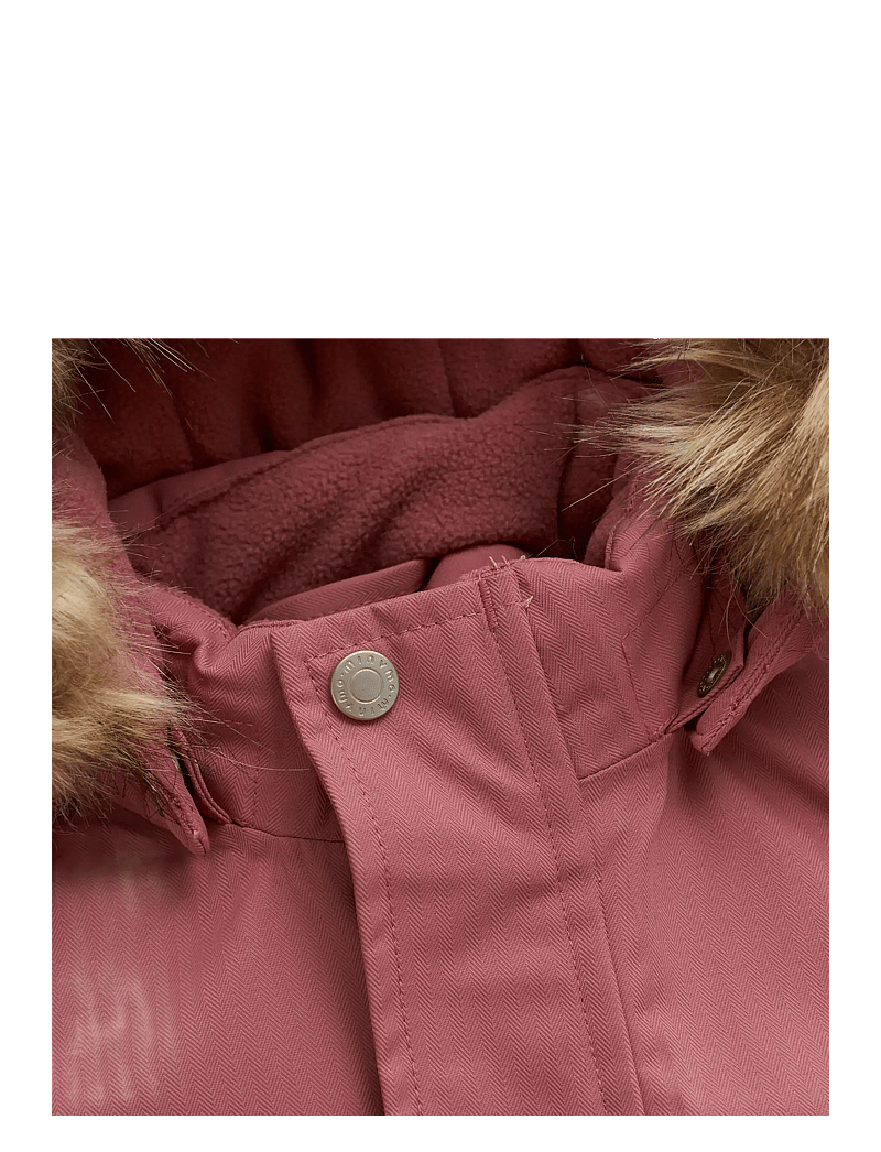 Minymo - Snow Suit w. Fur - vinteroveraller - withered rose - 4