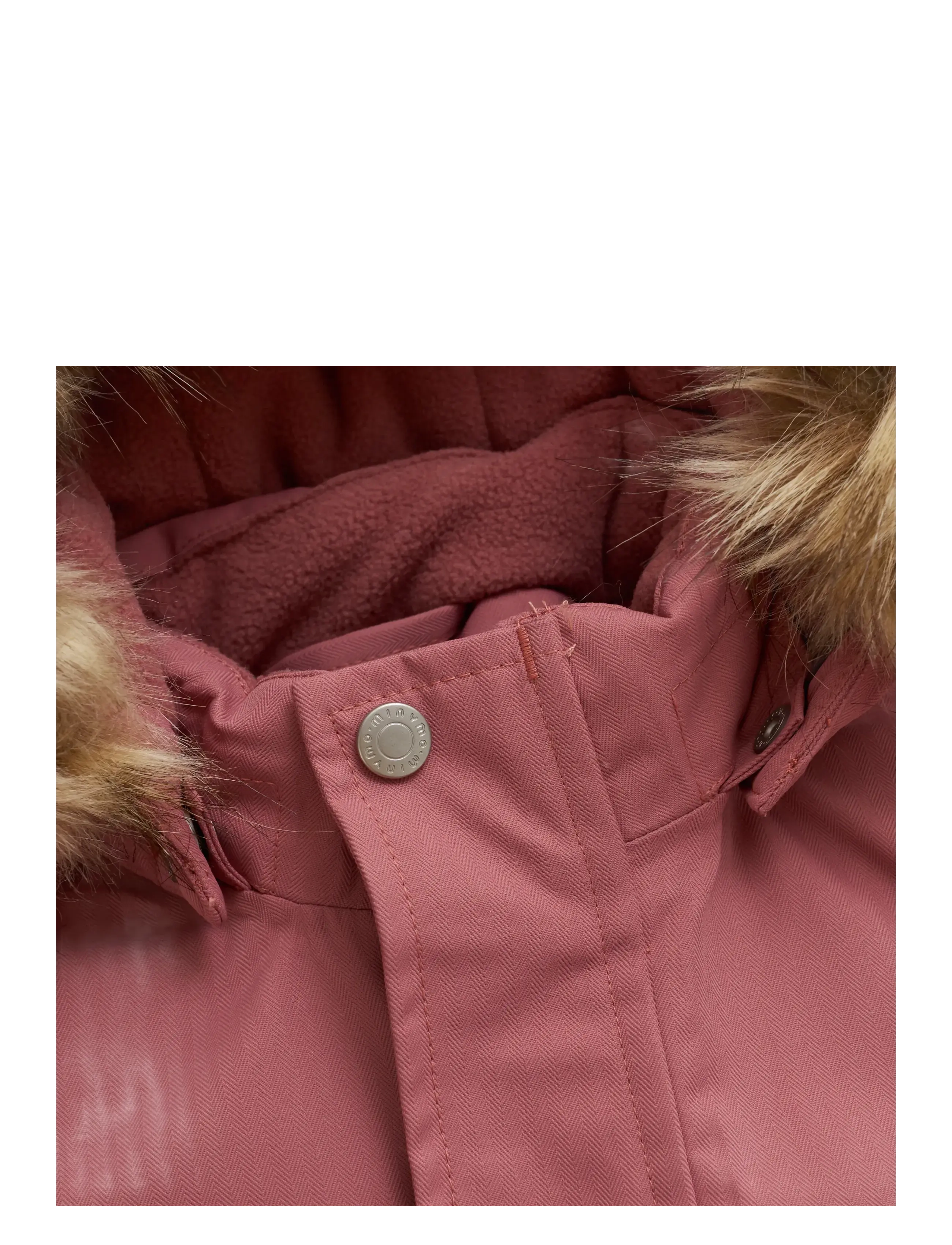 Minymo - Snow Suit w. Fur - snowsuit - withered rose - 4