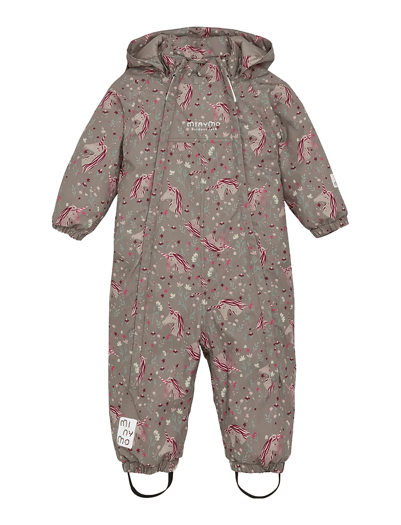 Minymo - Snow Suit AOP - vinteroveraller - roasted cashew - 1