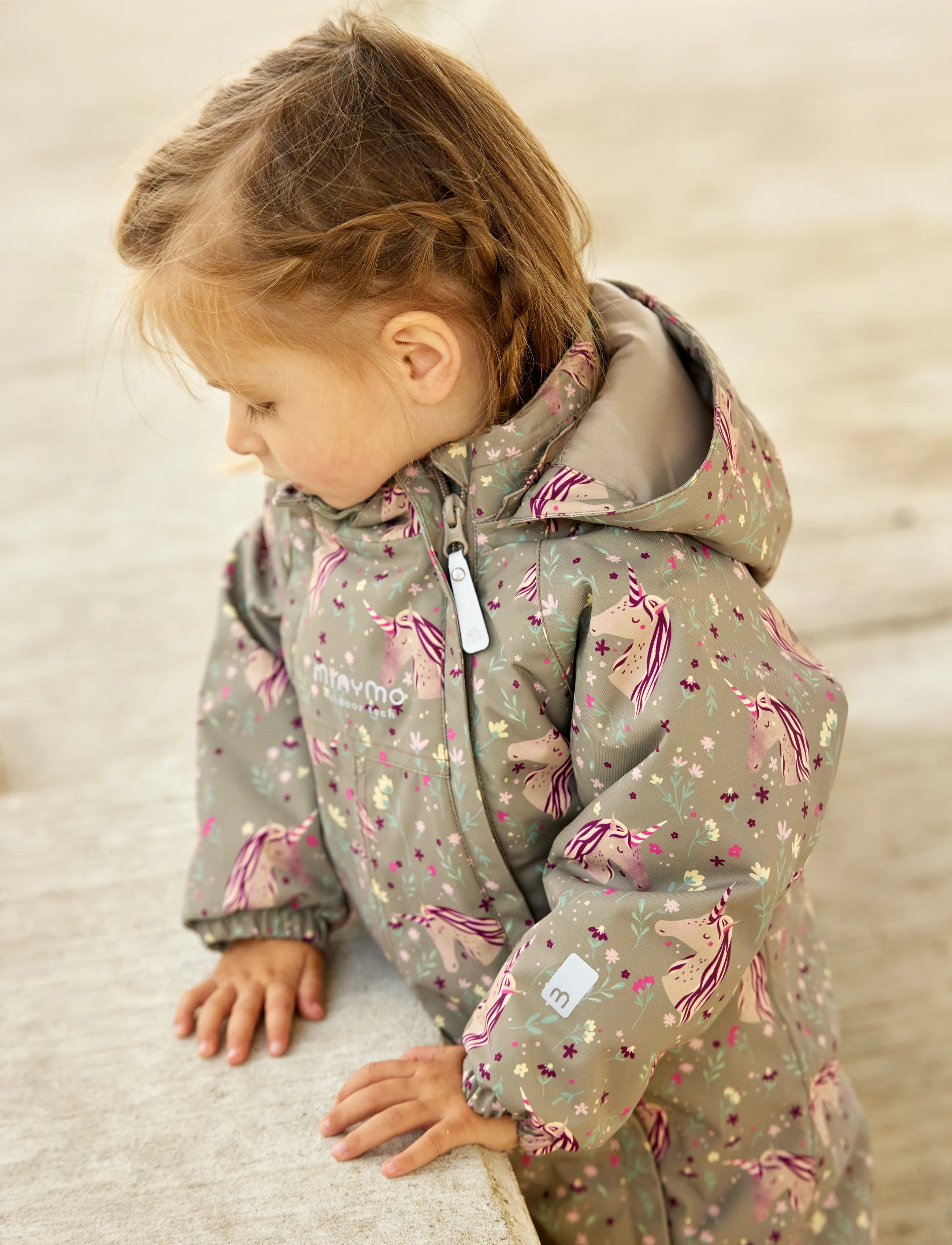 Minymo Snow Suit Aop, Børn, Flyverdragt, Brun, Str: 92