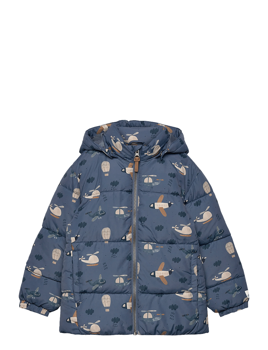 Minymo - Quilted Jacket AOP - tepitud jakid - china blue - 0