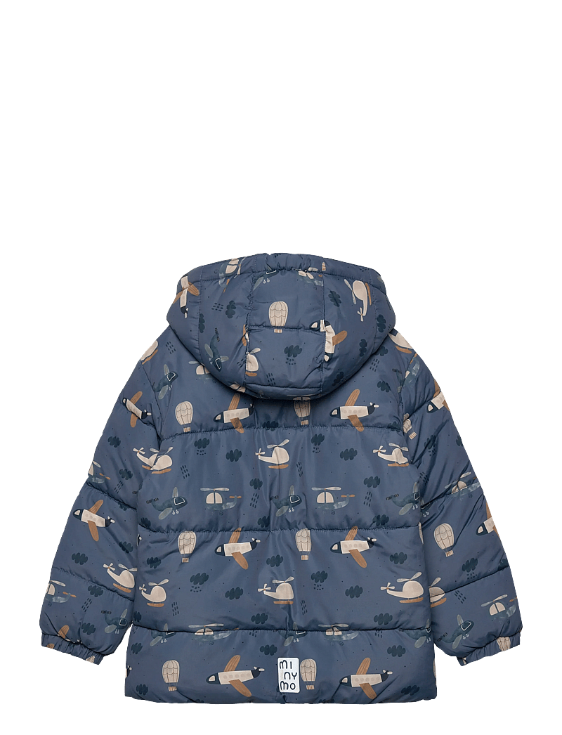 Minymo - Quilted Jacket AOP - quiltede jakker - china blue - 1