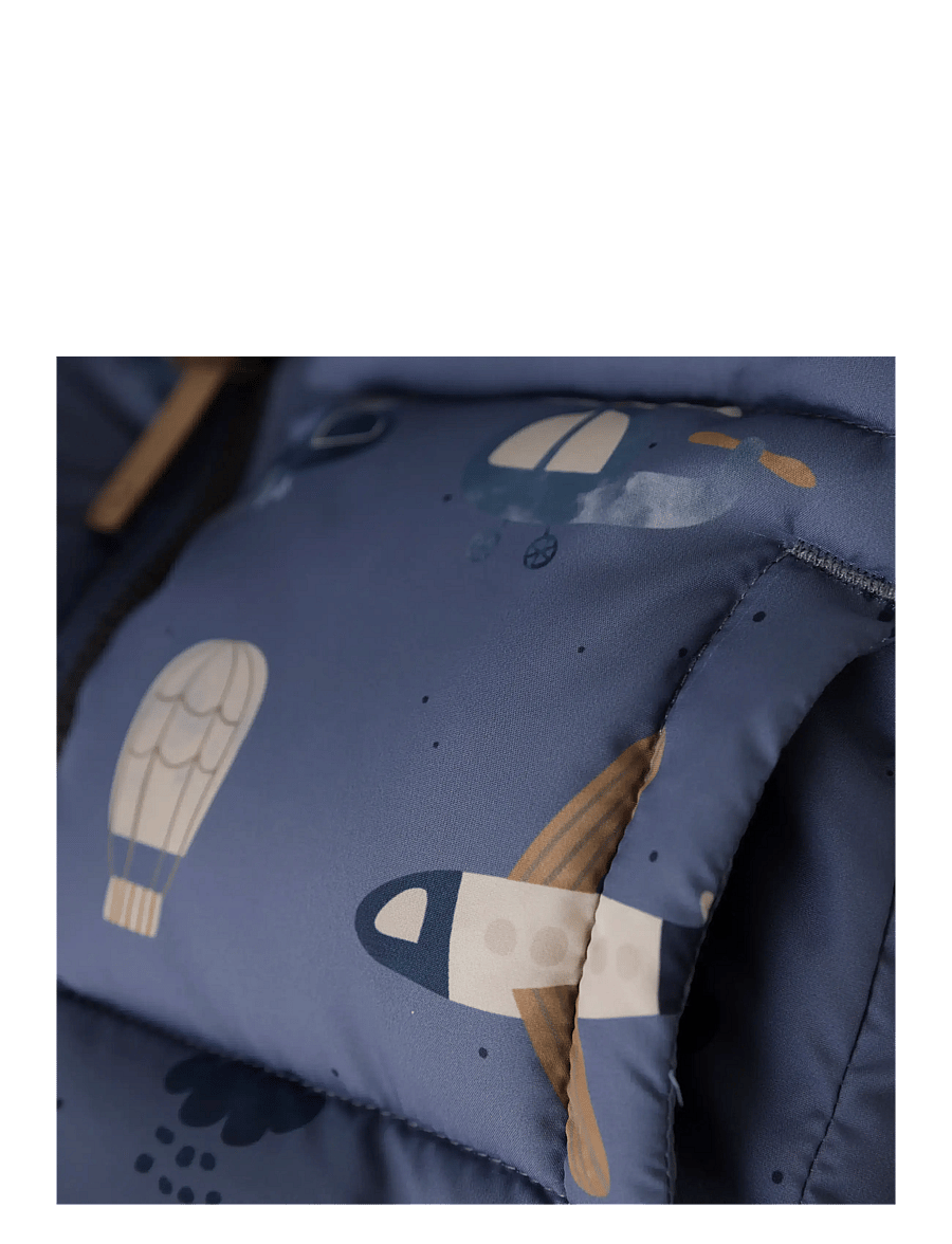 Minymo - Quilted Jacket AOP - tepitud jakid - china blue - 2