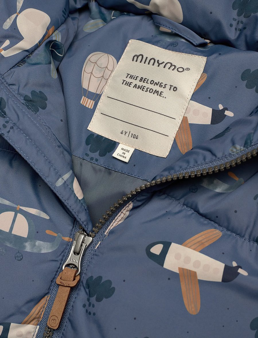 Minymo - Quilted Jacket AOP - tepitud jakid - china blue - 4