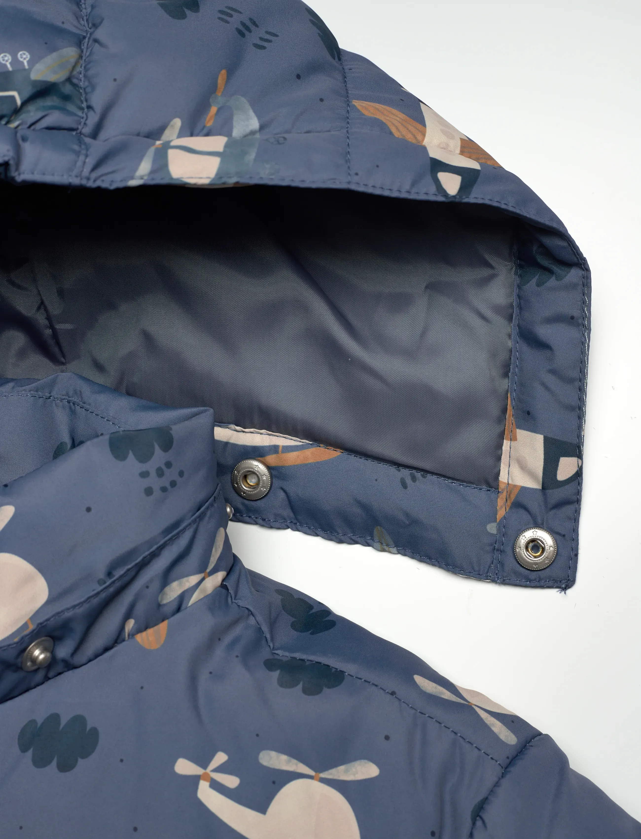 Minymo - Quilted Jacket AOP - fall jackets - china blue - 5
