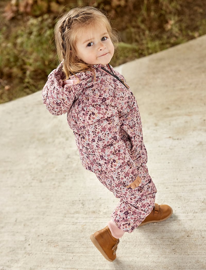 Minymo - Quilted Jacket AOP - quiltede jakker - misty rose - 0