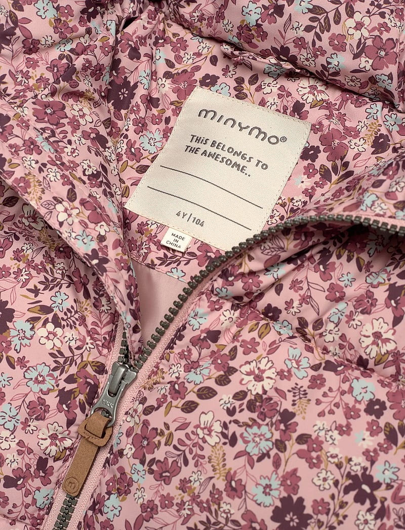 Minymo - Quilted Jacket AOP - quiltede jakker - misty rose - 5
