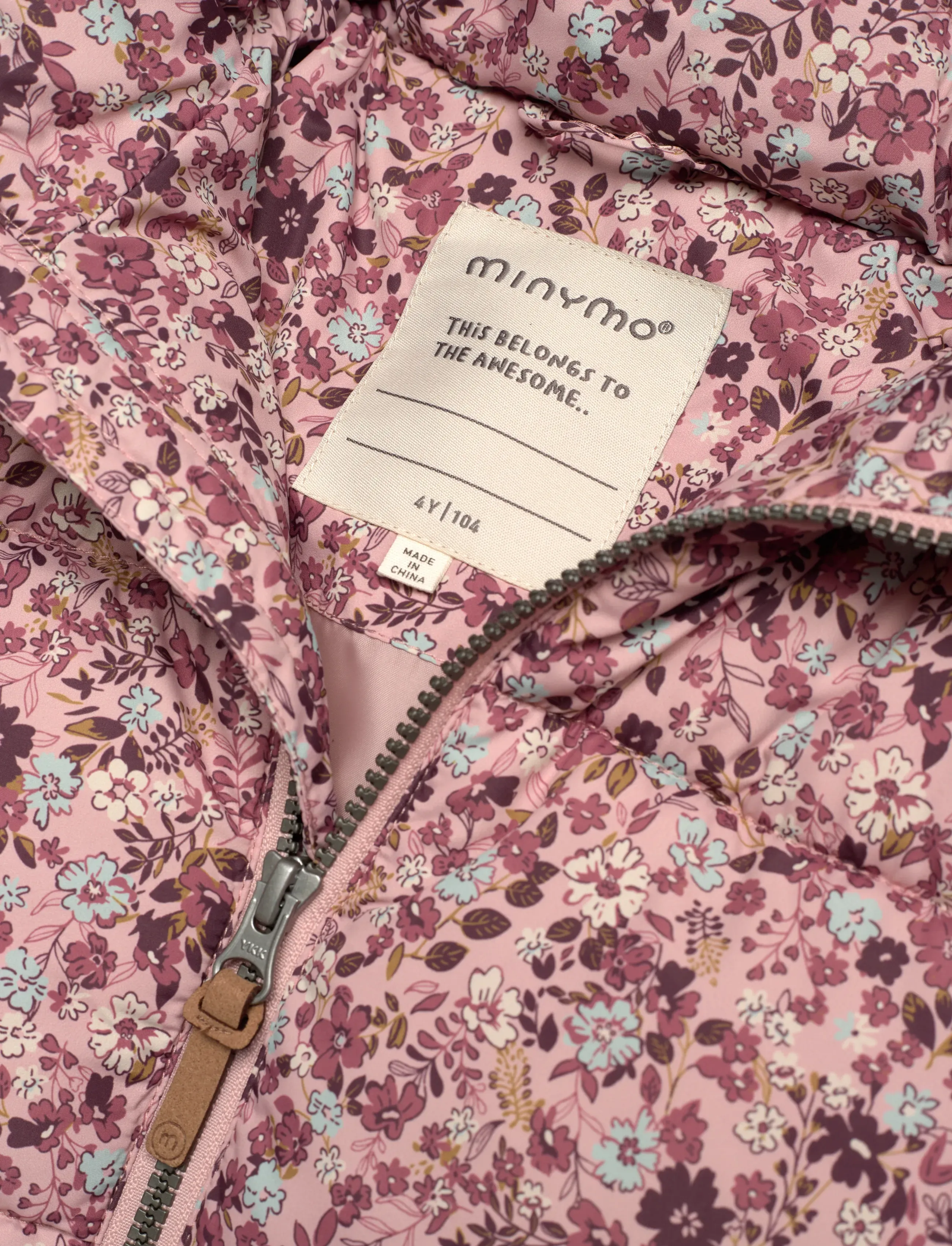 Minymo - Quilted Jacket AOP - høstjakker - misty rose - 5