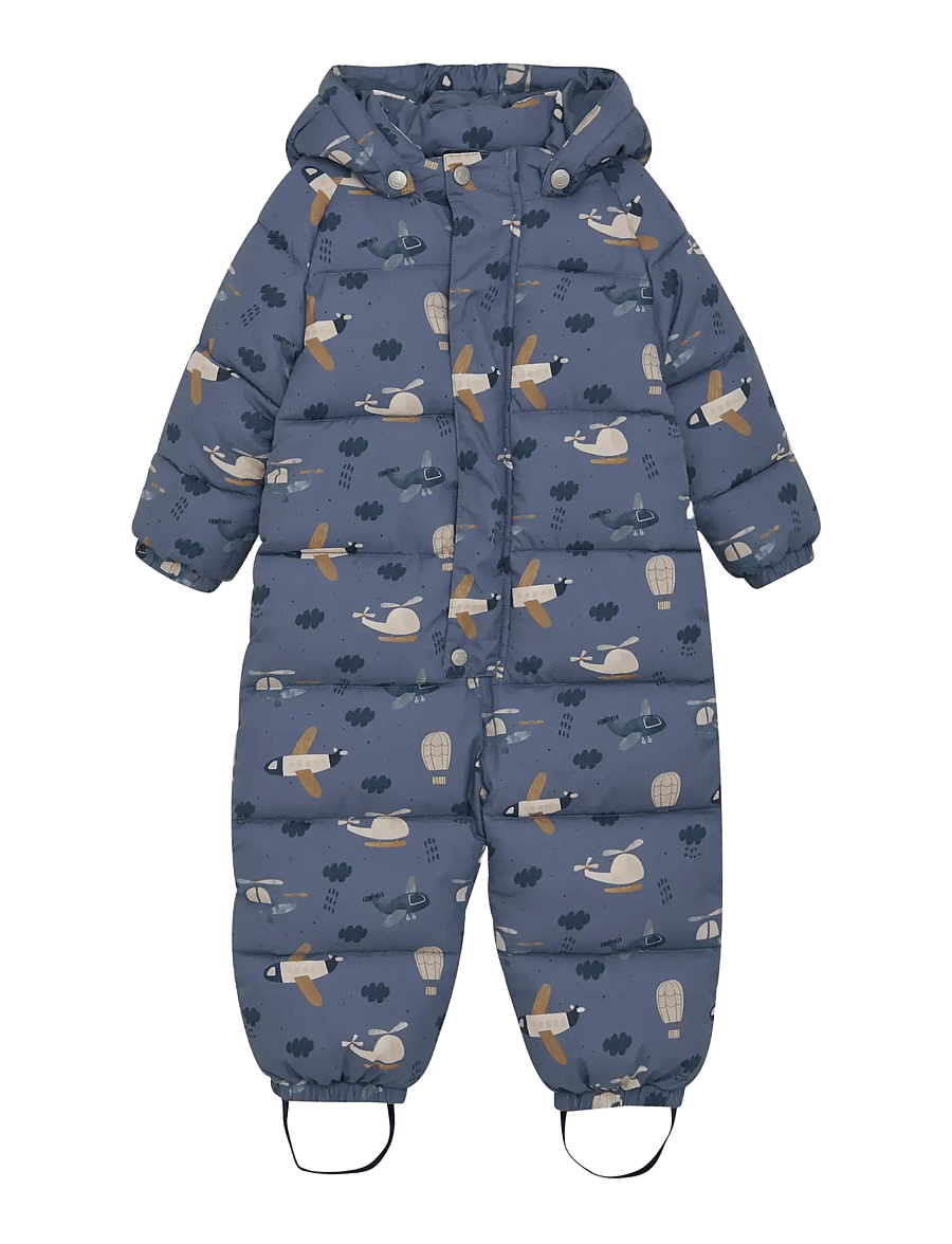 Minymo - Quilted Suit AOP - snjógallar - china blue - 1