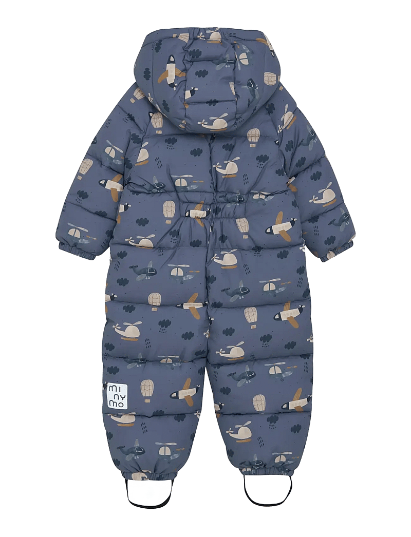 Minymo - Quilted Suit AOP - vinteroveraller - china blue - 2