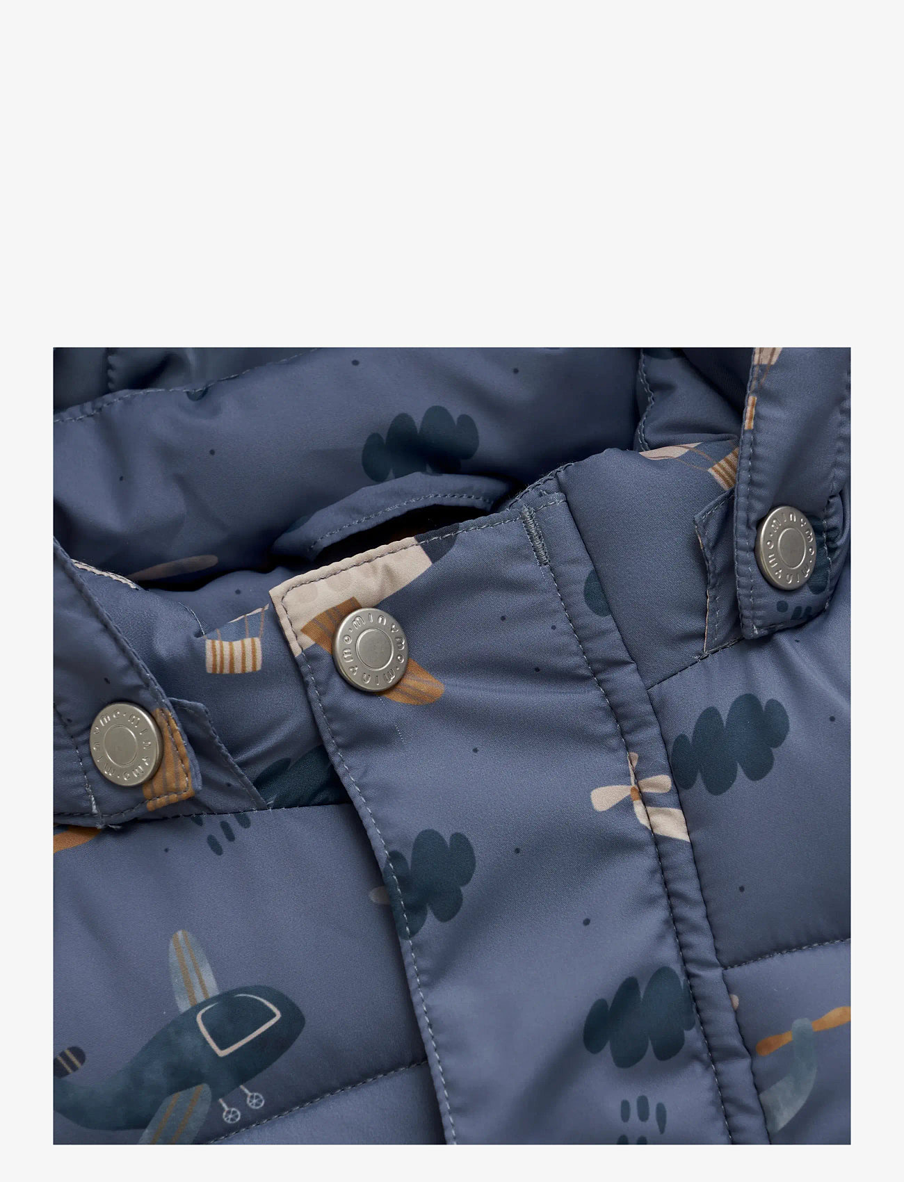 Minymo - Quilted Suit AOP - vinteroveraller - china blue - 3