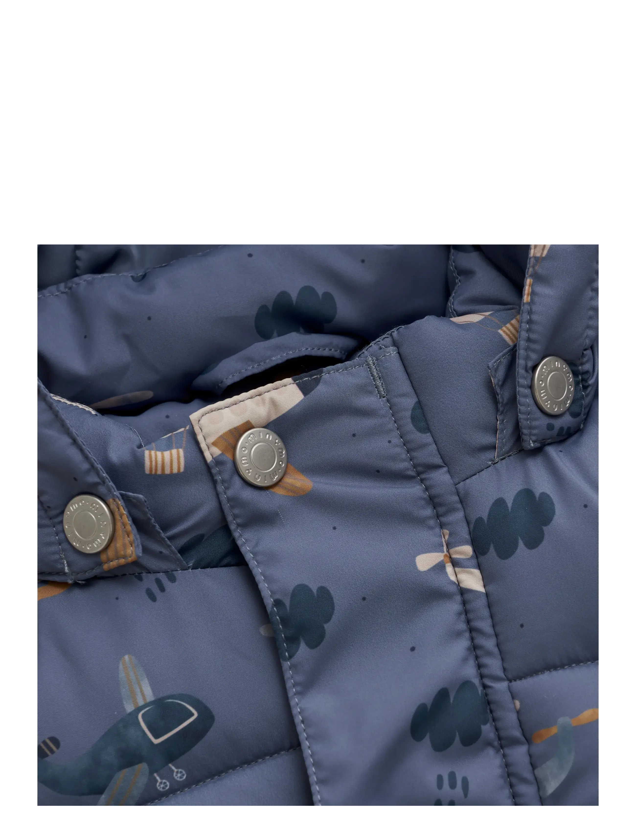 Minymo - Quilted Suit AOP - overaller - china blue - 3