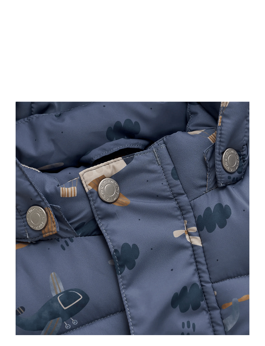 Minymo - Quilted Suit AOP - snjógallar - china blue - 3