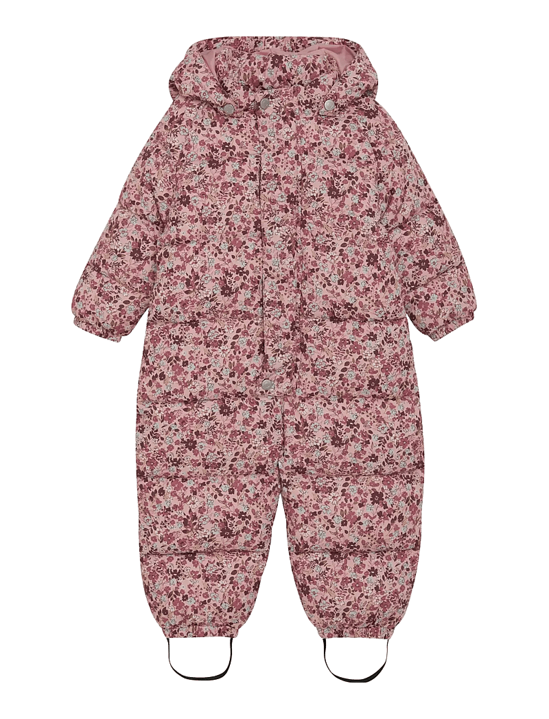Minymo - Quilted Suit AOP - vinteroveraller - misty rose - 0