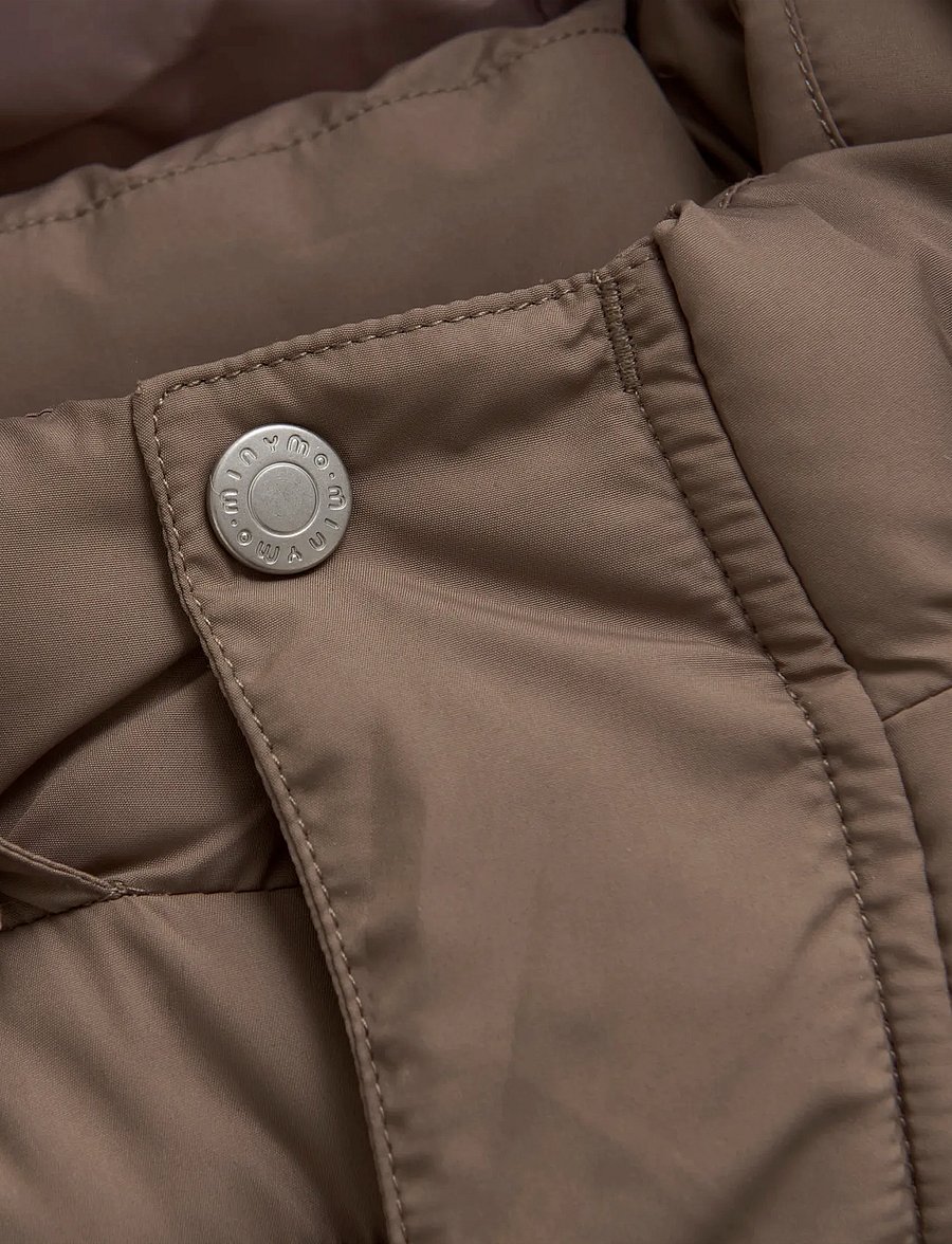 Minymo - Quilted Long Jacket - steppjacken - caribou - 3