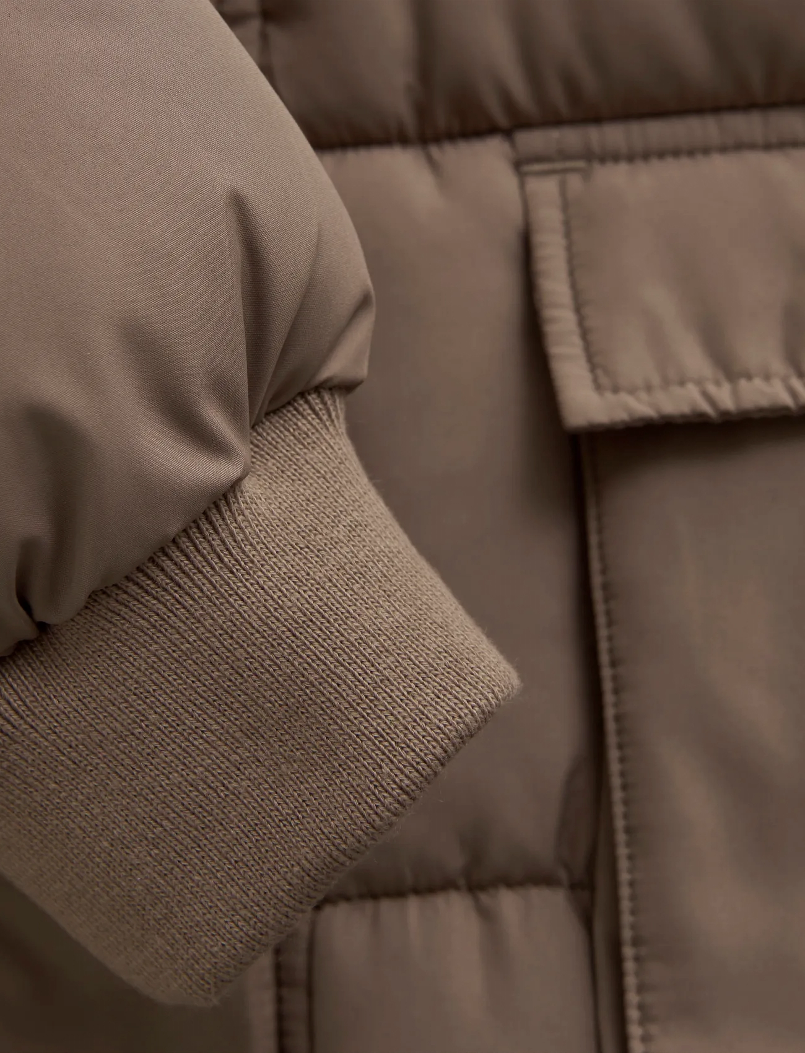 Minymo - Quilted Long Jacket - sügisjakid - caribou - 4