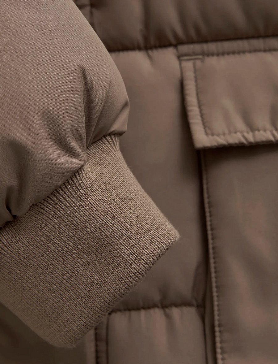 Minymo - Quilted Long Jacket - steppjacken - caribou - 4