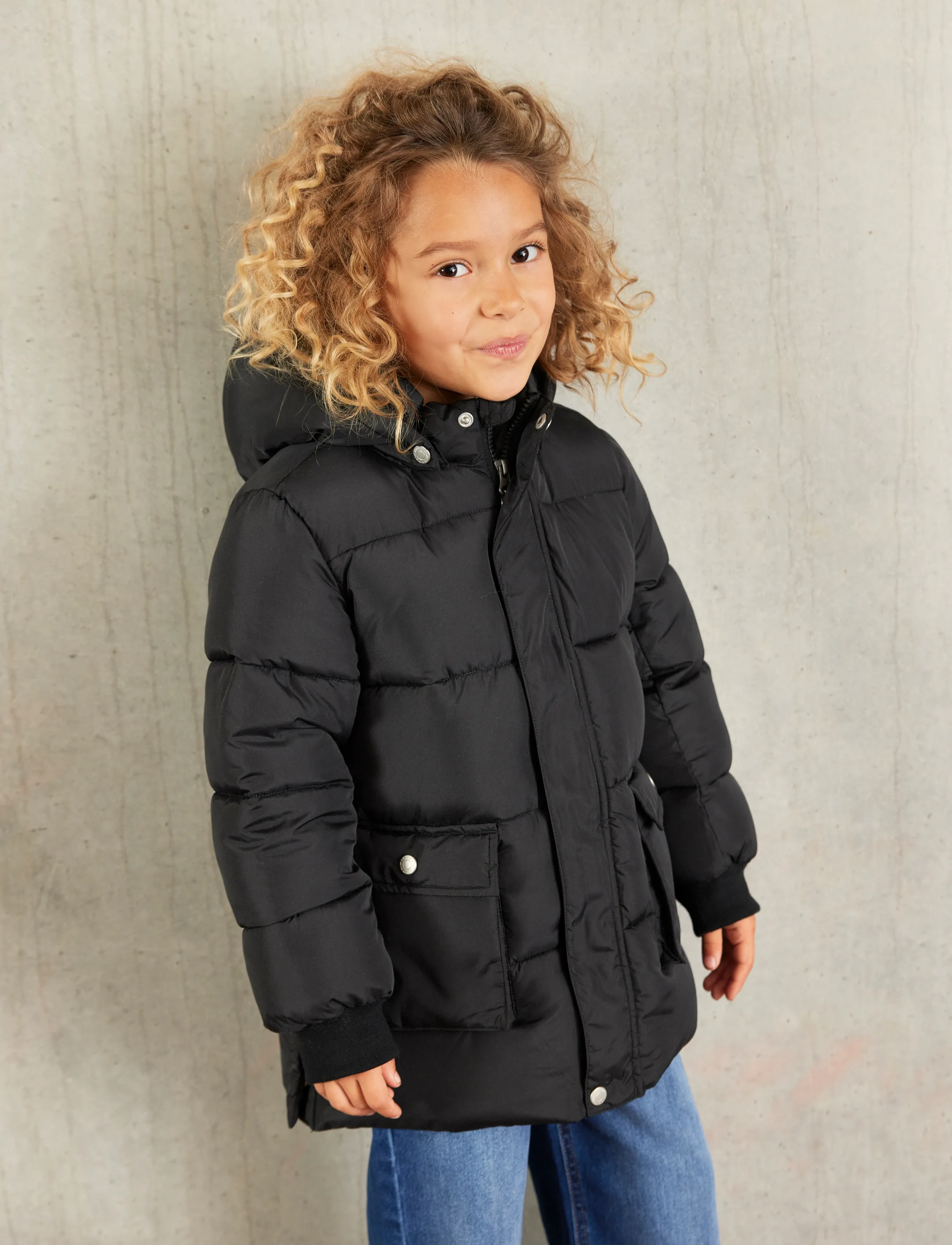 Minymo Quilted Long Jacket, 116, Jackets & Coats, Schwarz - Jackets, Kinder