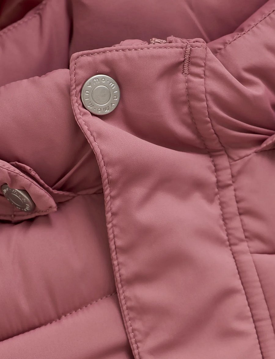 Minymo - Quilted Long Jacket - quiltede jakker - withered rose - 4