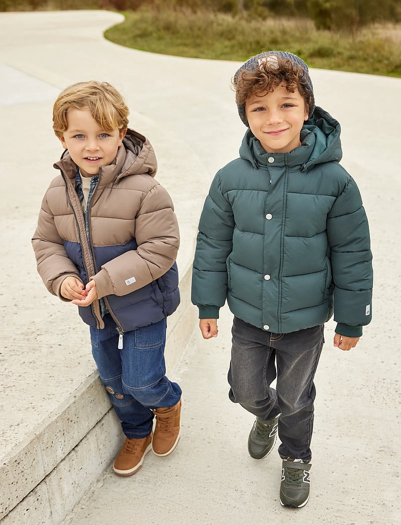 Minymo - Quilted Jacket Colorblock - quilted jackets - caribou - 5