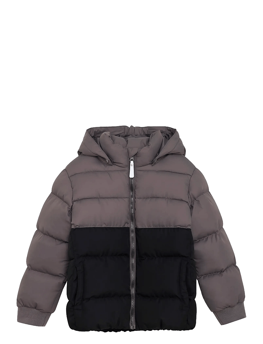 Minymo - Quilted Jacket Colorblock - quilted jackets - dark gull grey - 0