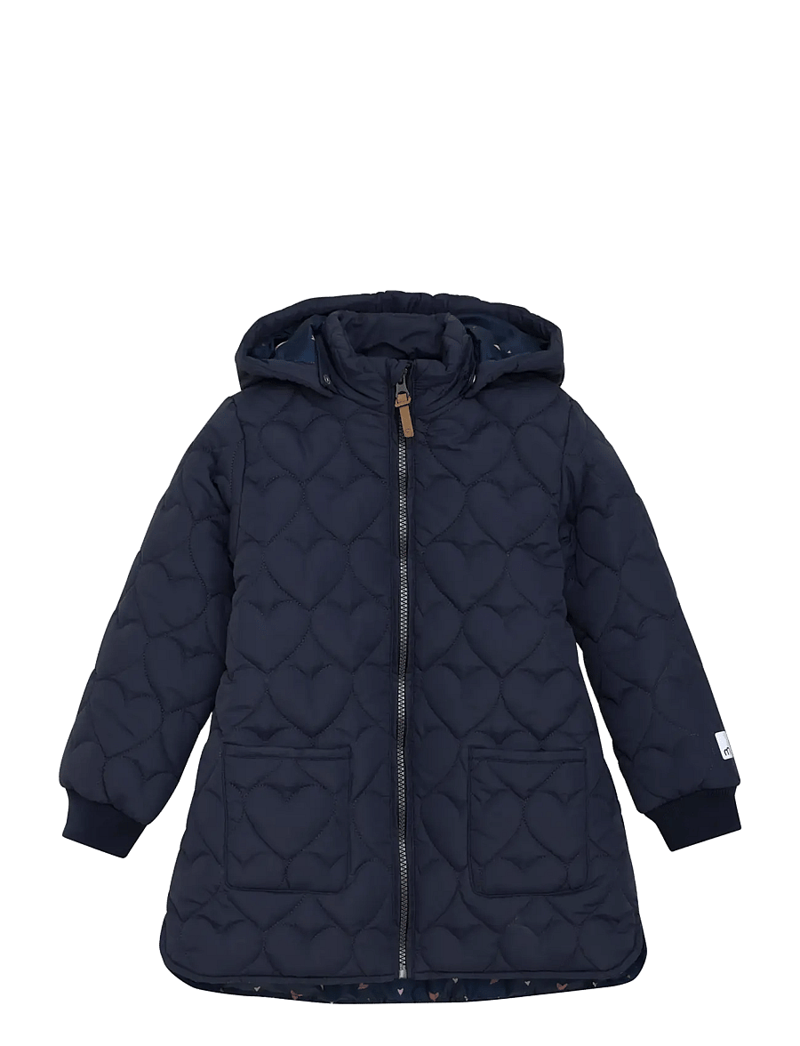 Minymo - Quilted Long Jacket - quilted jackets - parisian night - 0
