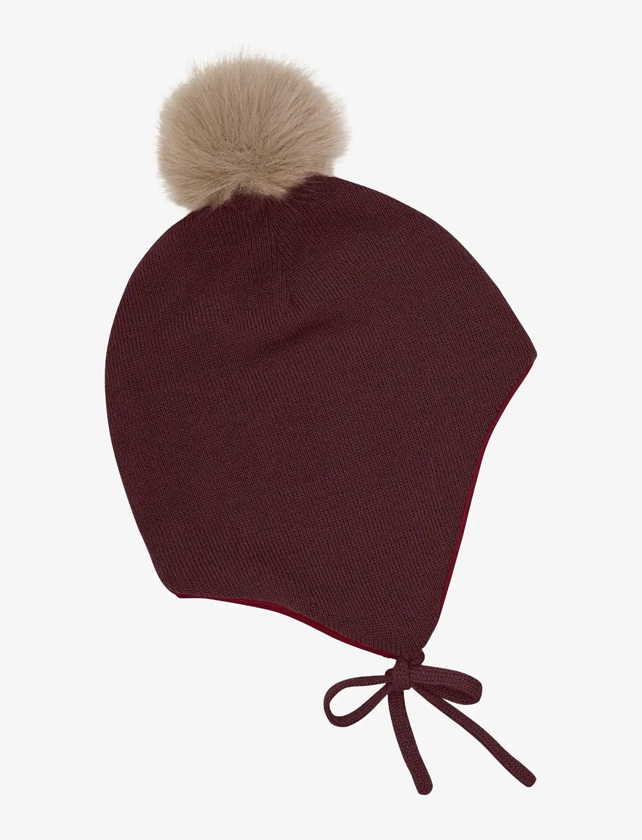 Minymo - Hat w. detachable fake fur - beanies - catawba grape - 0