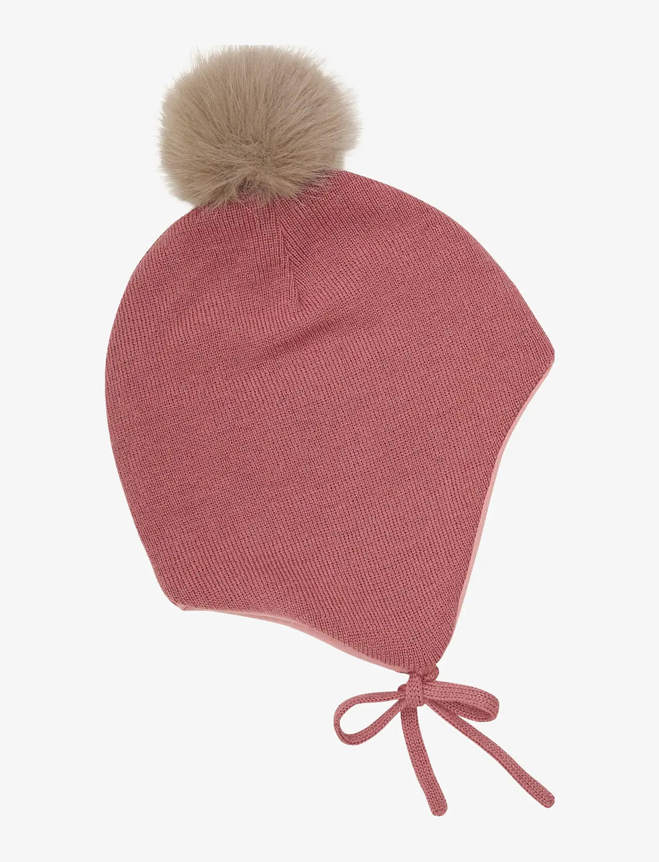 Minymo - Hat w. detachable fake fur - beanies - withered rose - 0