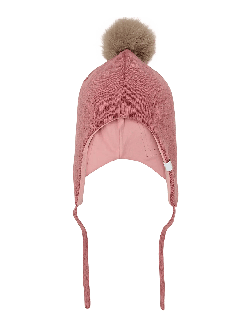 Minymo - Hat w. detachable fake fur - beanies - withered rose - 1