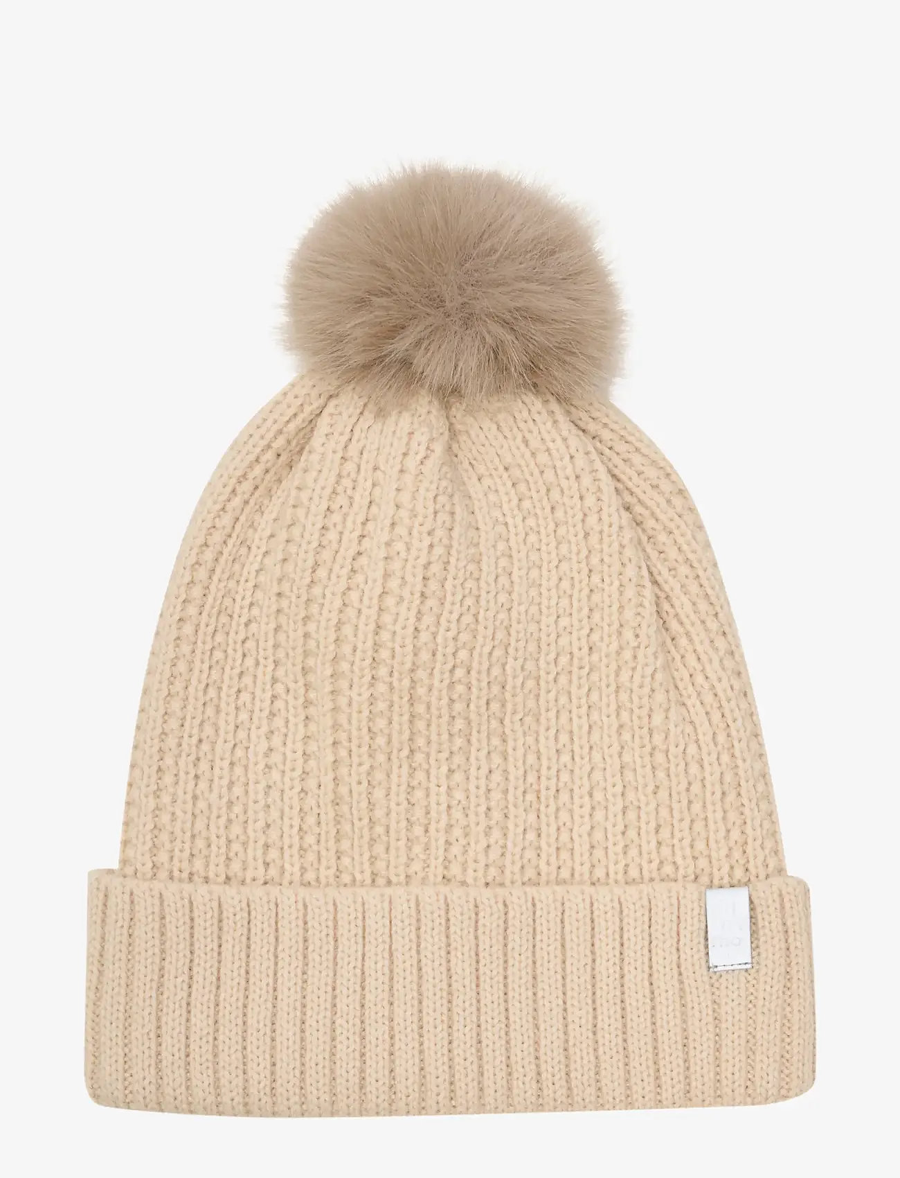 Minymo - Hat w. detachable fake fur - accessoires - sandshell - 1