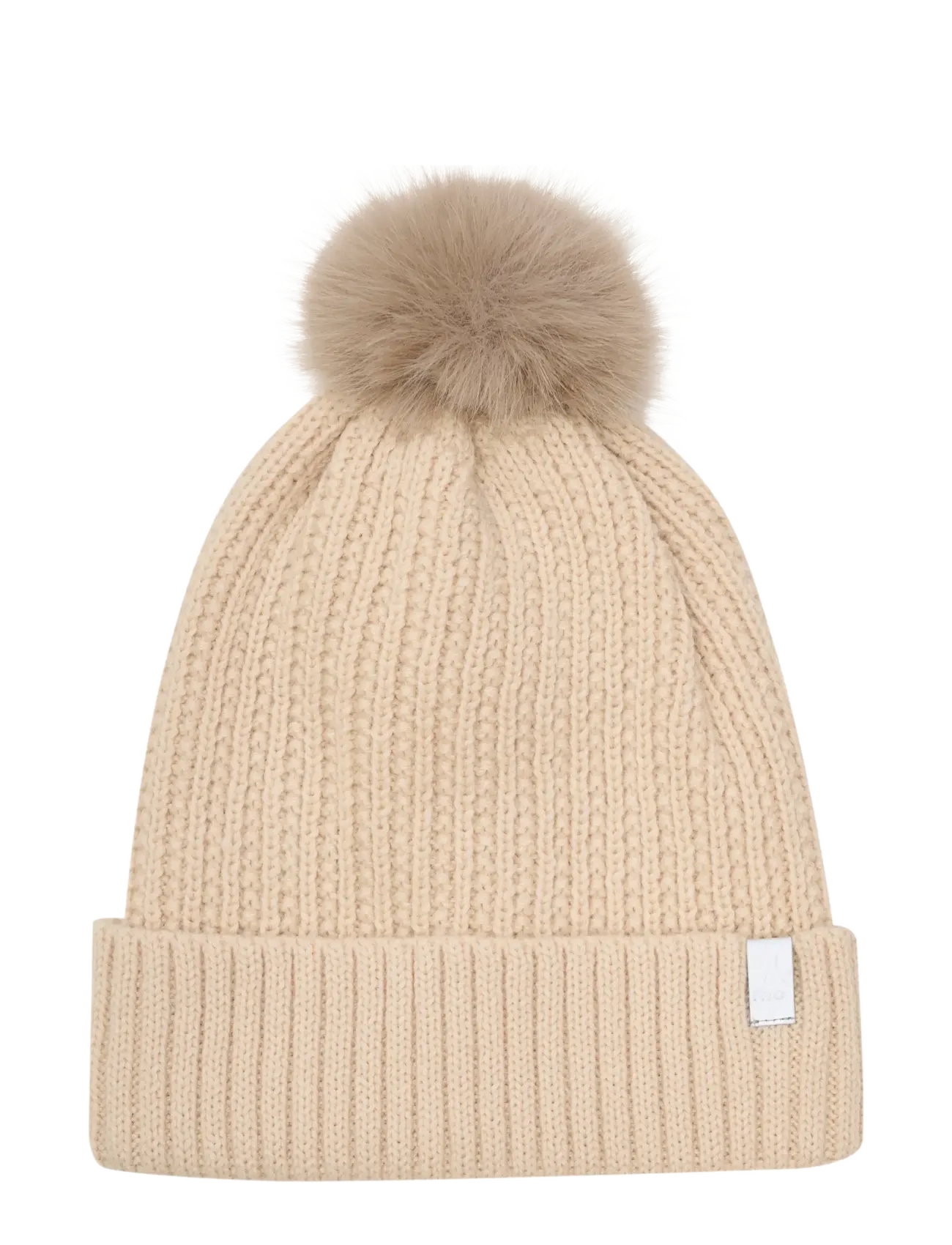 Minymo Hat w. detachable fake fur - 4 for 3 - SANDSHELL / beige