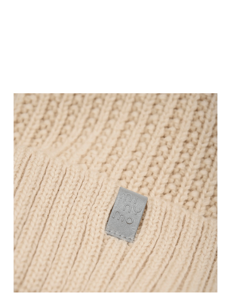 Minymo - Hat w. detachable fake fur - beanies - sandshell - 3