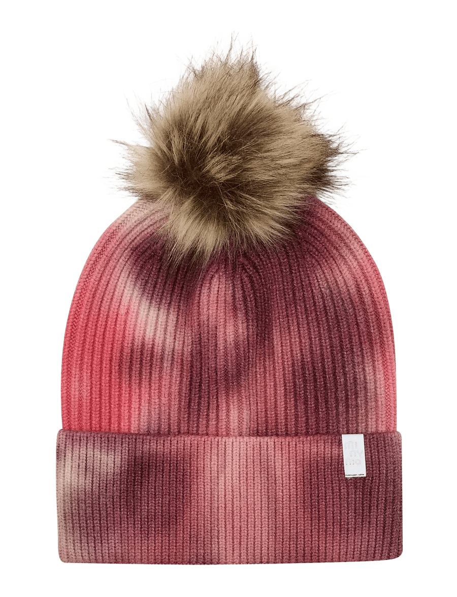 Minymo - Hat w. Fixed Pom Pom - beanies - withered rose - 1