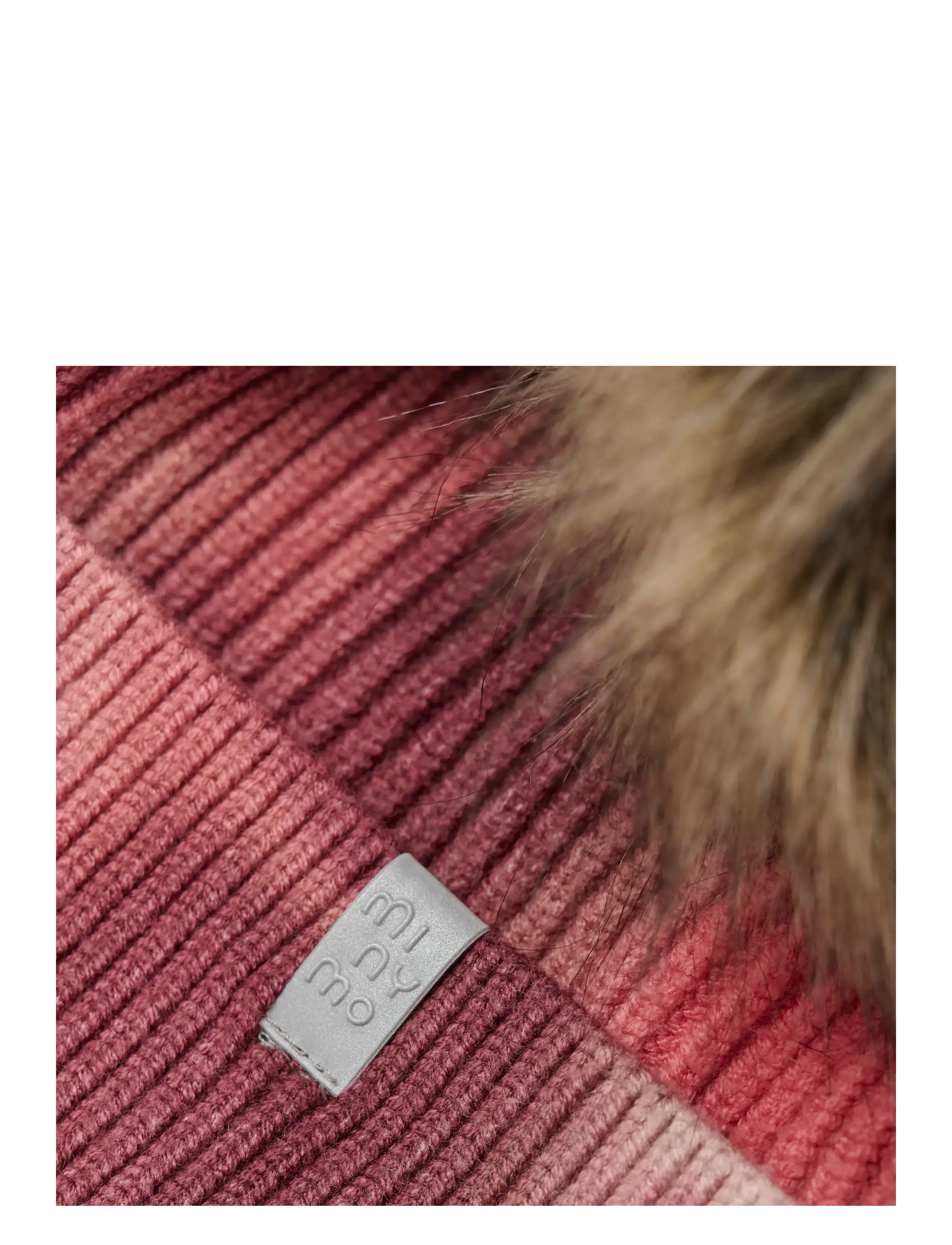 Minymo - Hat w. Fixed Pom Pom - accessoires - withered rose - 3