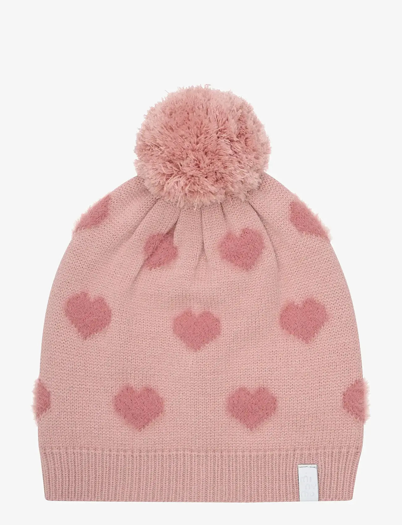 Minymo - Soft Teddy Pile Knit w. hearts - misty rose - 1
