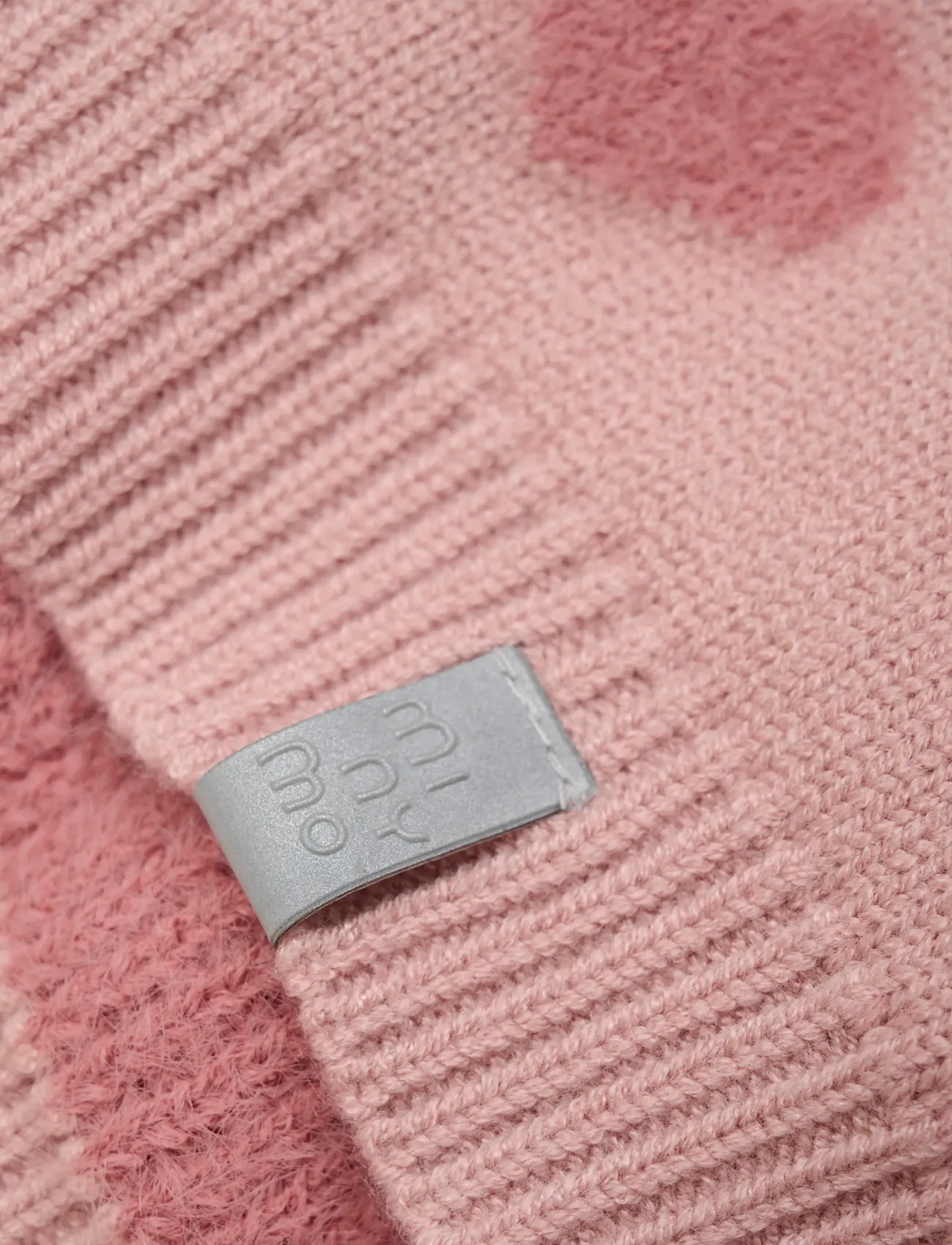 Minymo - Soft Teddy Pile Knit w. hearts - misty rose - 3
