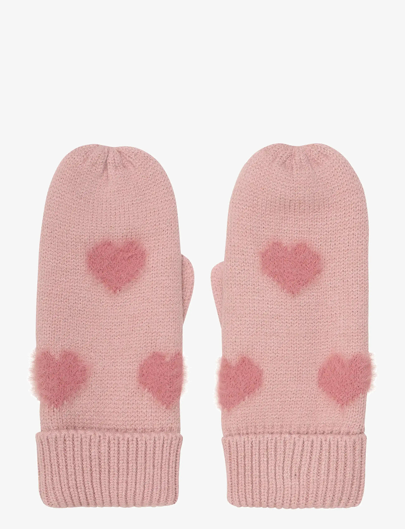 Minymo - Knitted mittens soft teddy - misty rose - 1