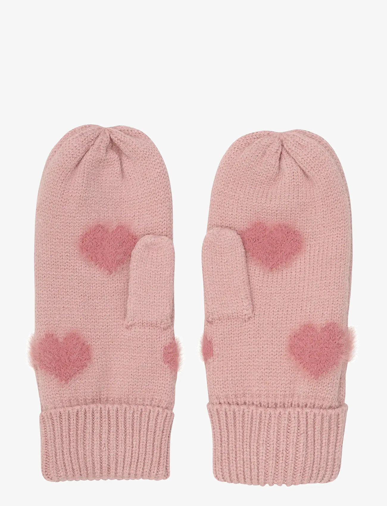 Minymo - Knitted mittens soft teddy - misty rose - 2