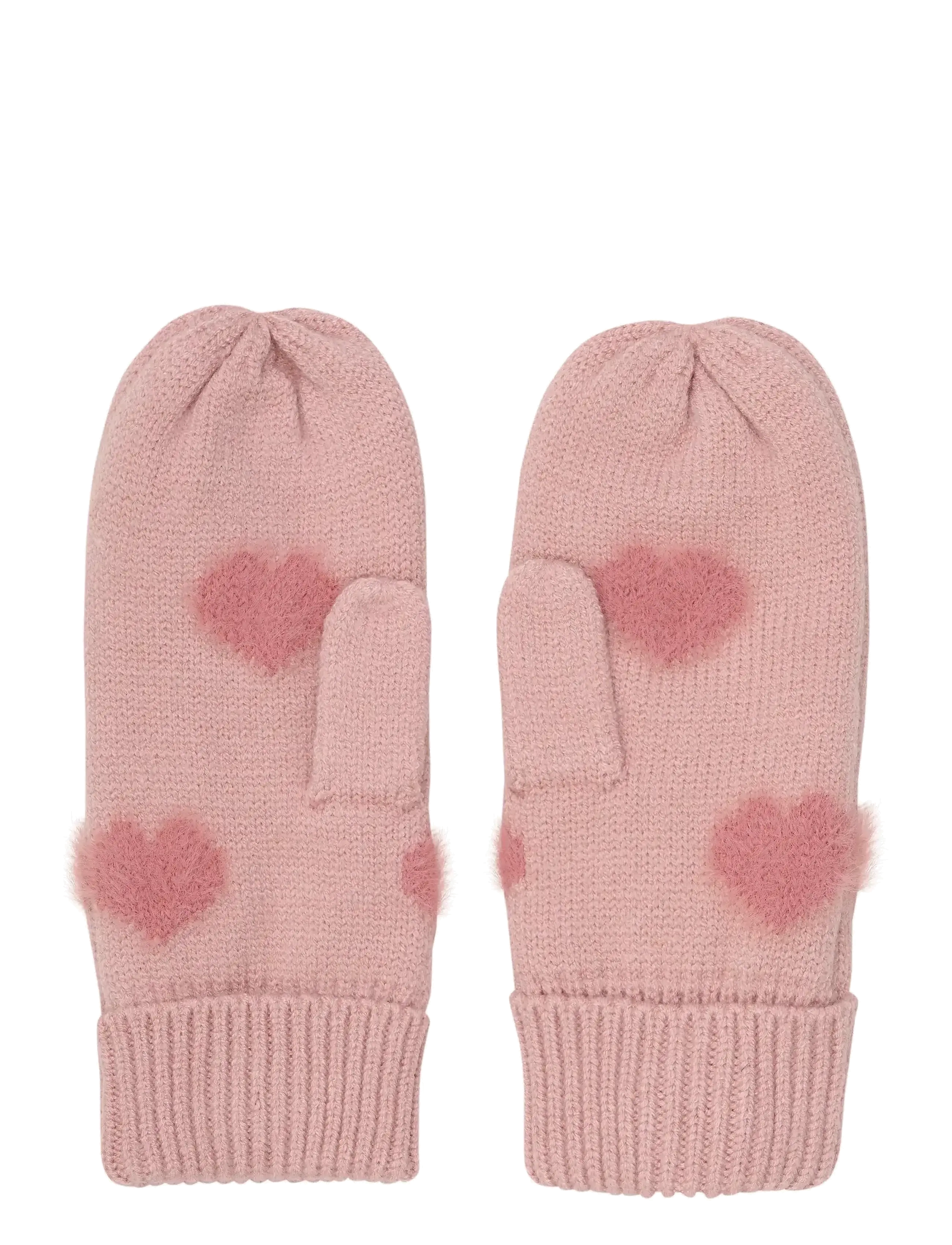 Minymo - Knitted mittens soft teddy - misty rose - 2