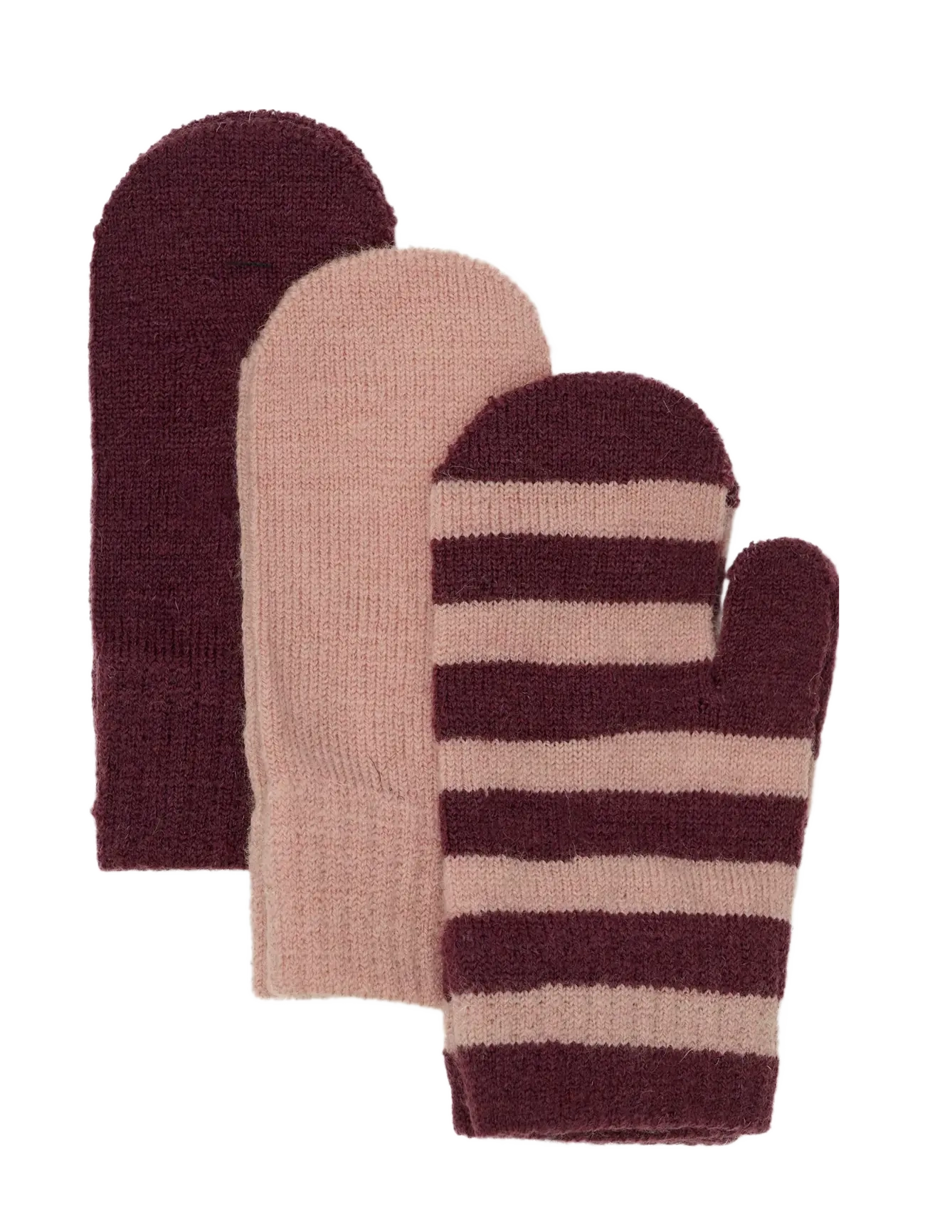 Minymo Magic mittens knit 3-pack - Aksessuaarid - CATAWBA GRAPE / navy