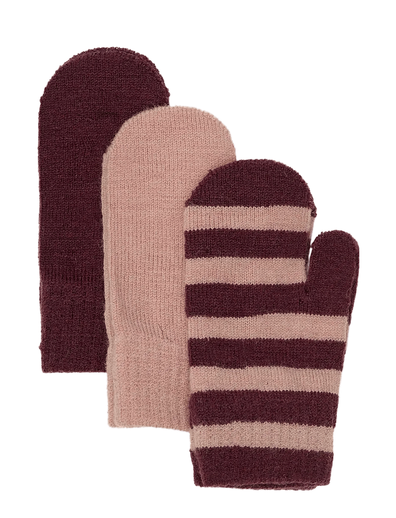 Minymo - Magic mittens knit 3-pack - handsker - catawba grape - 0