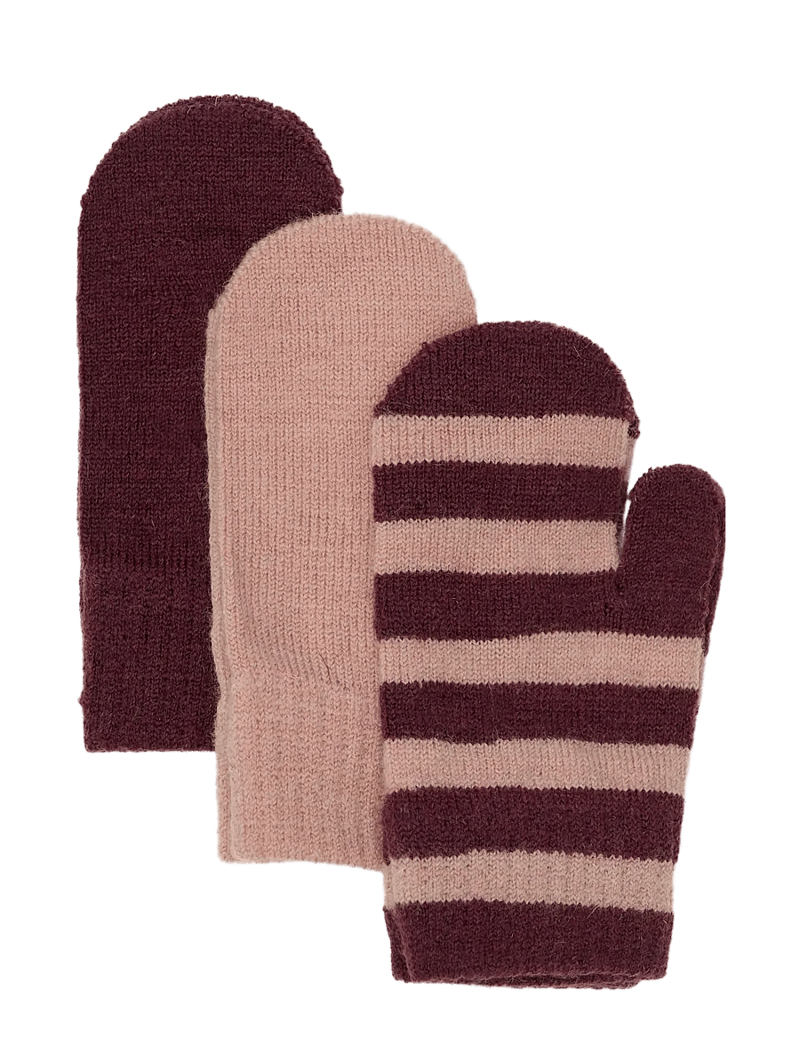 Minymo - Magic mittens knit 3-pack - handschuhe - catawba grape - 0